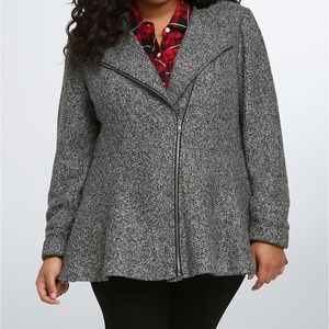 Gray Peplum Style Coat
